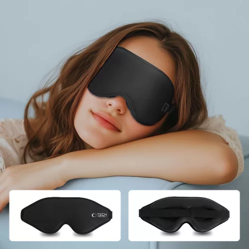 Tech-Protect EyeShade alvómaszk / szemfedő memóriahabbal, állítható pánttal, fekete