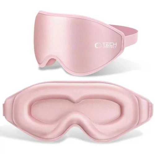 Tech-Protect EyeShade alvómaszk / szemfedő memóriahabbal, állítható pánttal, rózsaszín