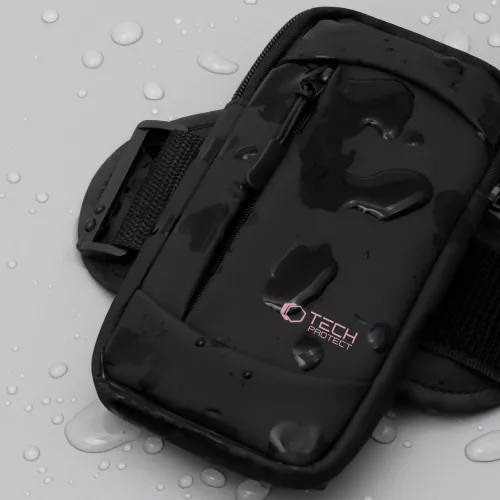Tech-Protect M6 univerzális tartó / táska, futáshoz / sportoláshoz / túrázáshoz, fekete-rózsaszín