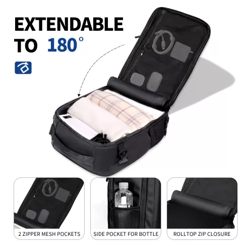 Tech-Protect Defender S50 utazó táska, Ryanair / Wizzair kompatibilis, 20L, 40x20x25cm, fekete