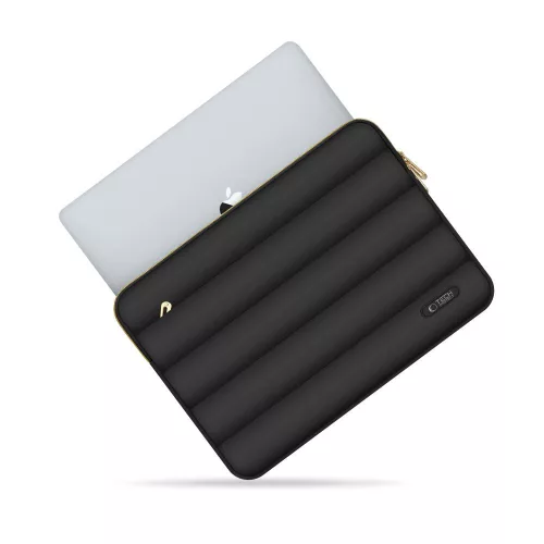 Tech-Protect Puffy univerzális laptop táska / tartó, ütéscsillapító habréteggel, plüss béléssel, 13-14col, fekete
