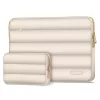 Tech-Protect Puffy univerzális laptop táska / tartó, ütéscsillapító habréteggel, plüss béléssel, 13-14col, bézs
