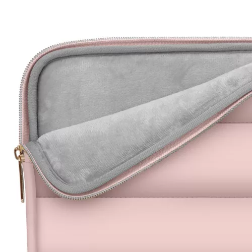 Tech-Protect Puffy univerzális laptop táska / tartó, ütéscsillapító habréteggel, plüss béléssel, 13-14col, rozéarany