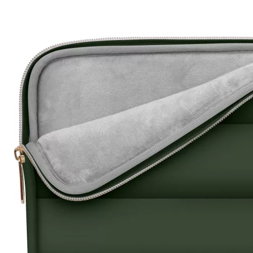 Tech-Protect Puffy univerzális laptop táska / tartó, ütéscsillapító habréteggel, plüss béléssel, 15-16col, zöld