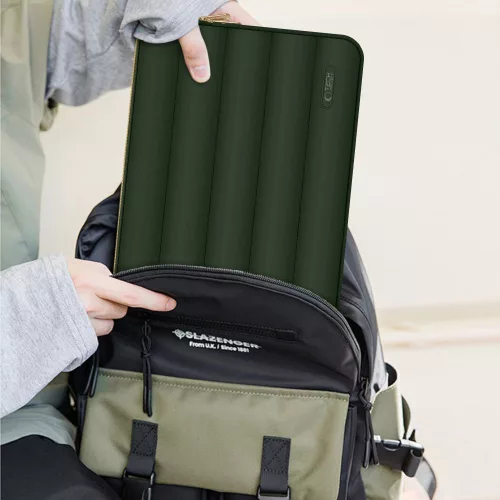 Tech-Protect Puffy univerzális laptop táska / tartó, ütéscsillapító habréteggel, plüss béléssel, 15-16col, zöld