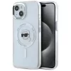 Karl Lagerfeld IML Metal Karl Head iPhone 15 hátlap tok kameravédelemmel, MagSafe, fehér