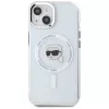 Karl Lagerfeld IML Metal Karl Head iPhone 15 hátlap tok kameravédelemmel, MagSafe, fehér
