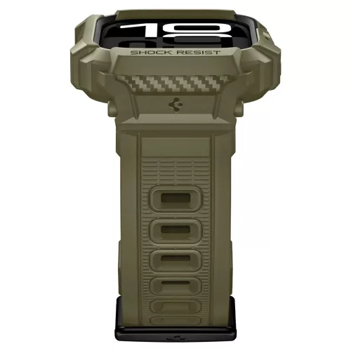 Spigen Rugged Armor Pro 2 Apple Watch 10-11 (46 mm) szíj / tok, Vintage Khaki, zöld