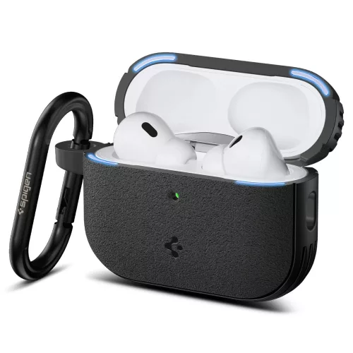 Spigen Vault Apple AirPods Pro 3 tok, karabinerrel, Matte Black, fekete