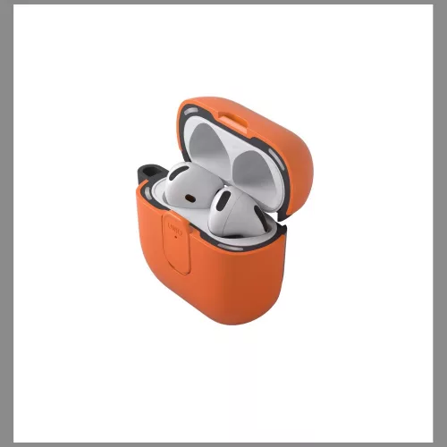 Uniq Clyde Apple AirPods 4 tok karabinerrel, narancs