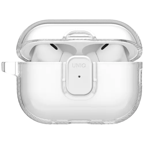 Uniq Glase Pro Apple AirPods Pro 3 tok karabinerrel, átlátszó