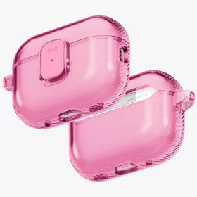   Uniq Glase Pro Apple AirPods Pro 3 tok karabinerrel, rózsaszín