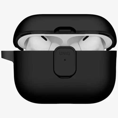 Uniq Clyde Apple AirPods Pro 3 tok karabinerrel, fekete-szürke