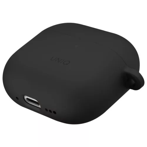 Uniq Iridescia Apple AirPods 4 tok karabinerrel, fülakasztóval, fekete