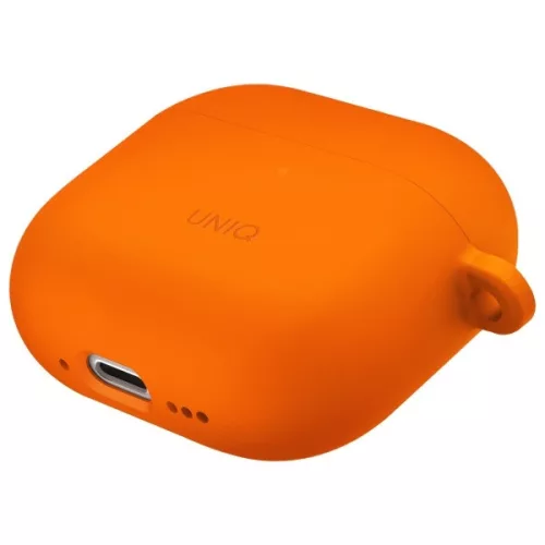 Uniq Iridescia Apple AirPods 4 tok karabinerrel, fülakasztóval, narancs