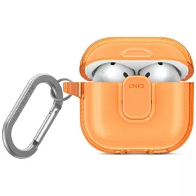 Uniq Glase Pro Apple AirPods 4 tok karabinerrel, narancs