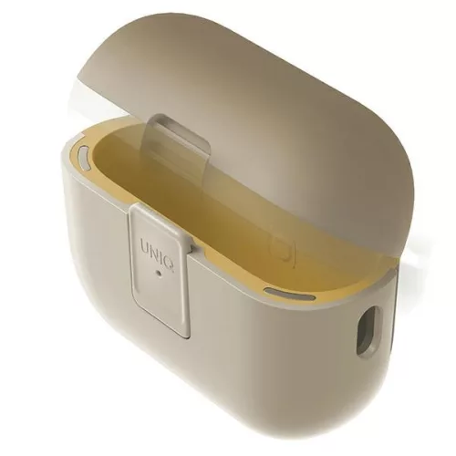 Uniq Clyde Apple AirPods Pro 2 tok karabinerrel, bézs-sárga