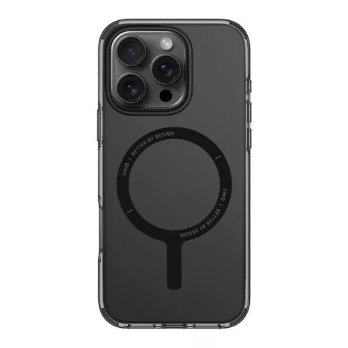 Uniq Clario Magclick Apple iPhone 16 Pro Max MagSafe tok, átlátszó-szürke