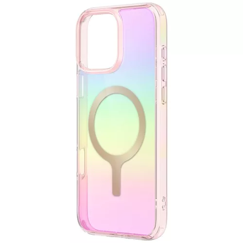 Uniq Hybrid Iridescia iPhone 16 Pro Magsafe tok, színes-rózsaszín (prism)