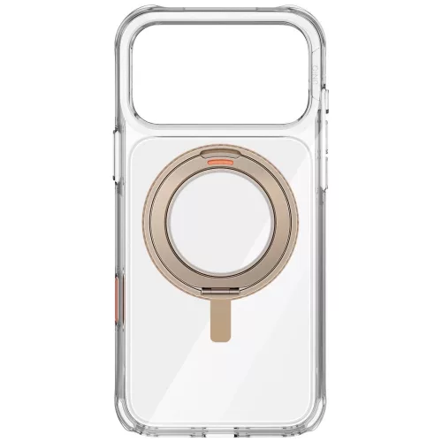 Uniq Swivix Apple iPhone 17 Pro Max tok 360 fokban állítható kitámasztóval, átlátszó-arany