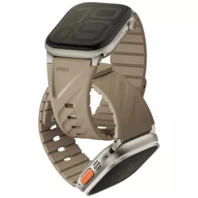   Uniq Fluo Apple Watch 40/41/42/44/45/46/49mm mágneses szíj, bézs