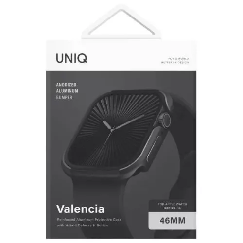 Uniq Valencia Apple Watch 11/ Watch 10 46mm műanyag tok, fekete