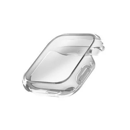 Uniq Garde Apple Watch 11/ Watch 10 46mm műanyag tok, kijelzővédő felülettel, átlátszó
