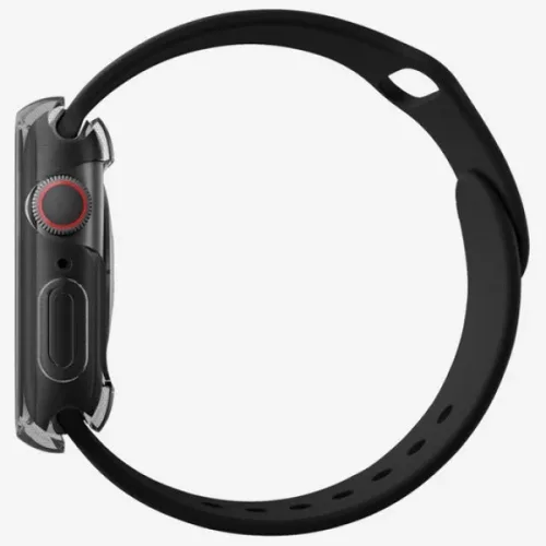 Uniq Garde Apple Watch 11/ Watch 10 46mm műanyag tok, kijelzővédő felülettel, fekete