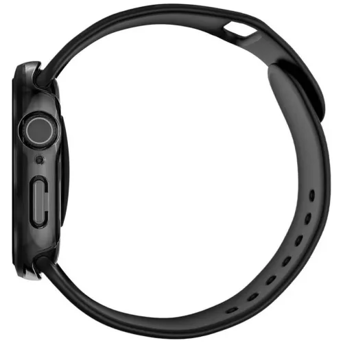 Uniq Voute Apple Watch 11 / Watch 10 46mm műanyag tok, kijelzővédő felülettel, fekete