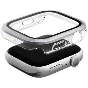   Uniq Voute Apple Watch 11 / Watch 10 46mm műanyag tok, kijelzővédő felülettel, ezüst