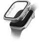 Uniq Voute Apple Watch 11 / Watch 10 46mm műanyag tok, kijelzővédő felülettel, ezüst