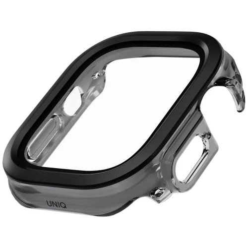 Uniq Voute Apple Watch Ultra 4 / 3 / 2 / 1 49mm műanyag tok, kijelzővédő felülettel, ezüst
