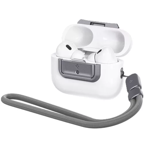 Spigen Lock Fit "M" Apple Airpods Pro /  Airpods Pro 2 fülhallgató tokhoz biztonsági zár, kézpánttal, szürke