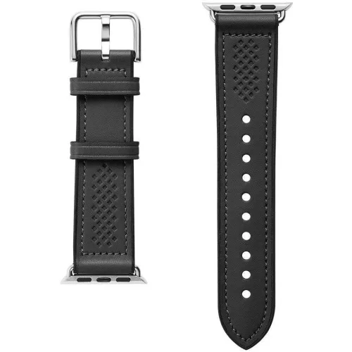 Spigen Retro Fit Apple Watch Ultra 4 / 3 / 2 / 1 49mm 10 46mm / 9 / 8 / 7 45mm / SE (2 / 1) / 6 / 5 / 4 44mm / 3 / 2 / 1 42mm műbőr szíj, fekete
