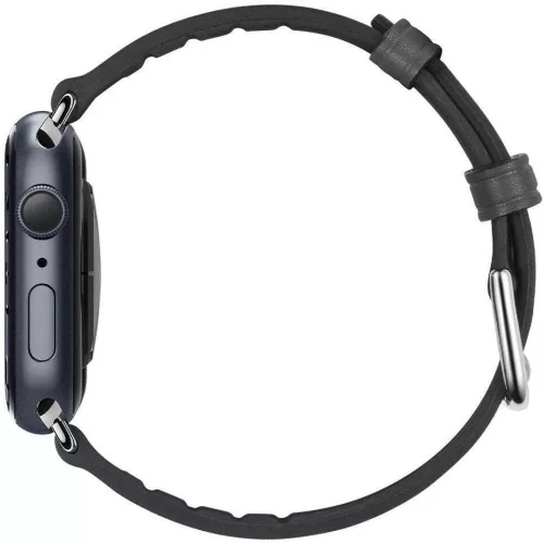 Spigen Retro Fit Apple Watch Ultra 4 / 3 / 2 / 1 49mm 10 46mm / 9 / 8 / 7 45mm / SE (2 / 1) / 6 / 5 / 4 44mm / 3 / 2 / 1 42mm műbőr szíj, fekete