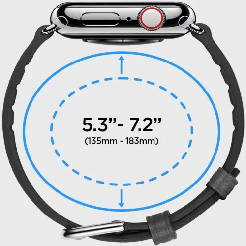 Spigen Retro Fit Apple Watch Ultra 4 / 3 / 2 / 1 49mm 10 46mm / 9 / 8 / 7 45mm / SE (2 / 1) / 6 / 5 / 4 44mm / 3 / 2 / 1 42mm műbőr szíj, fekete