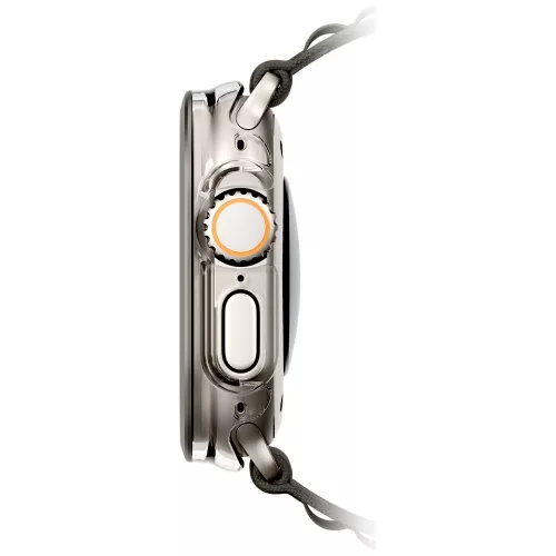 Uniq Voute Apple Watch Ultra 4 / 3 / 2 / 1 49mm műanyag tok, kijelzővédő felülettel, átlátszó