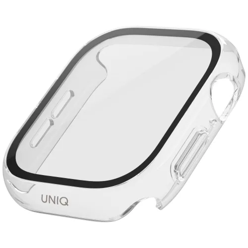 Uniq Nautic Apple Watch 11 / Watch 10 42mm műanyag tok, IP68 por-és cseppálló, kijelzővédő felülettel, átlátszó