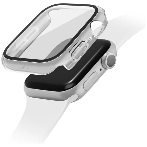 Uniq Nautic Apple Watch 11 / Watch 10 42mm műanyag tok, IP68 por-és cseppálló, kijelzővédő felülettel, átlátszó