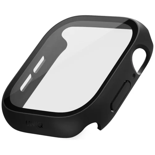 Uniq Nautic Apple Watch 11 / Watch 10 42mm műanyag tok, IP68 por-és cseppálló, kijelzővédő felülettel, fekete
