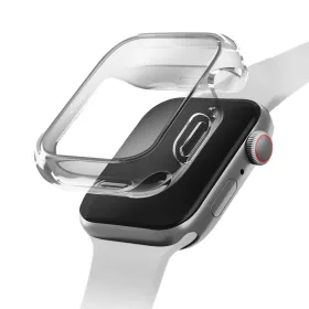   Uniq Garde Apple Watch 4 / 5 / 6 / SE / SE2 / SE3 (44mm) műanyag tok, kijelzővédő felülettel, fekete