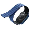 Uniq Revix Apple Watch 44/45/46/49mm mágneses szilikon szíj, állítható, kék-fekete