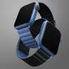Uniq Revix Apple Watch 44/45/46/49mm mágneses szilikon szíj, állítható, kék-fekete