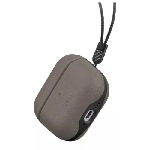 Uniq Lyden Apple AirPods 4 műbőr tok, szürke