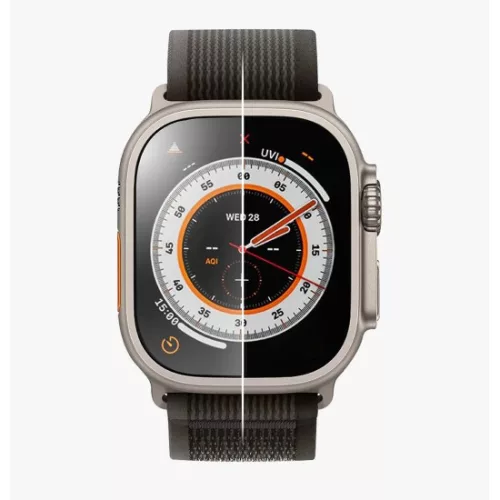 Uniq Optix Duo Pro Apple Watch Ultra 4 / 3 / 2 / 1 49mm Anti-reflecting tempered kijelzővédő fólia, ezüst