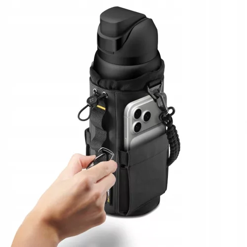 Spigen Tumbler Holder Bag LF500, termosz, kulacs tartó táska, mágneses, fekete