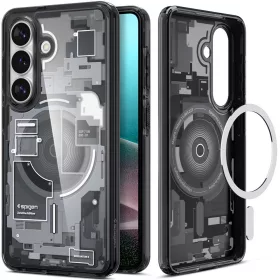   Spigen Ultra Hybrid MagFit Samsung Galaxy S26 tok, MagSafe, Zero One, átlátszó-fekete
