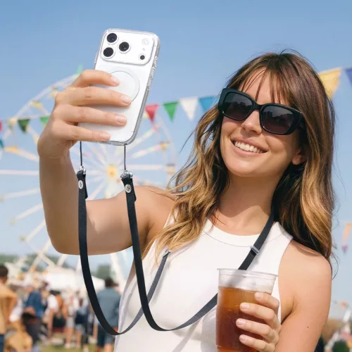 Spigen Crossbody DA30L univerzális nyakpánt / pánt, fekete