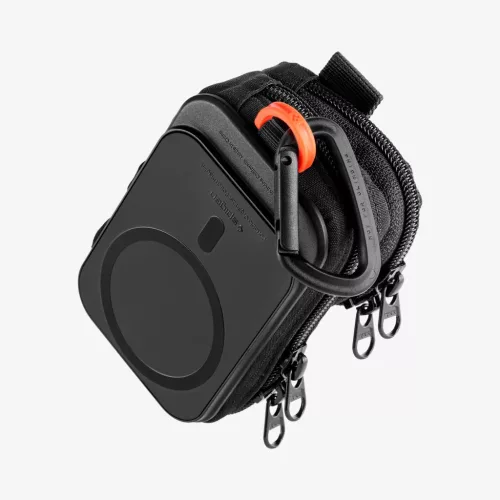 Spigen Snap Zip MagFit kártyatartó / táska, rendszerező, MagSafe, fekete