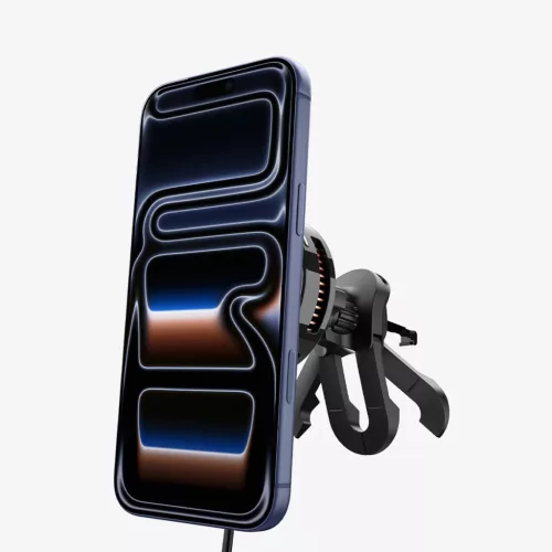 Spigen Essential Qi2.2 mágneses Magsafe autós tartó szellőzőrácsba, vezeték nélküli töltéssel, fekete